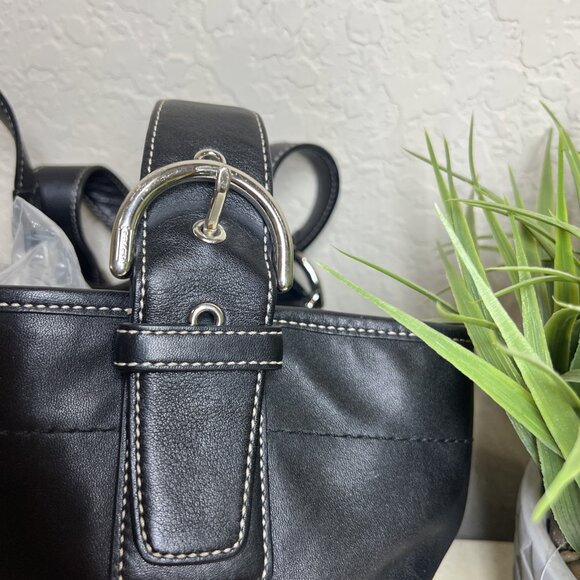 Vintage Coach Black Leather Soho Handbag Shoulder Purse M05D-9544 - Picture 7 of 12